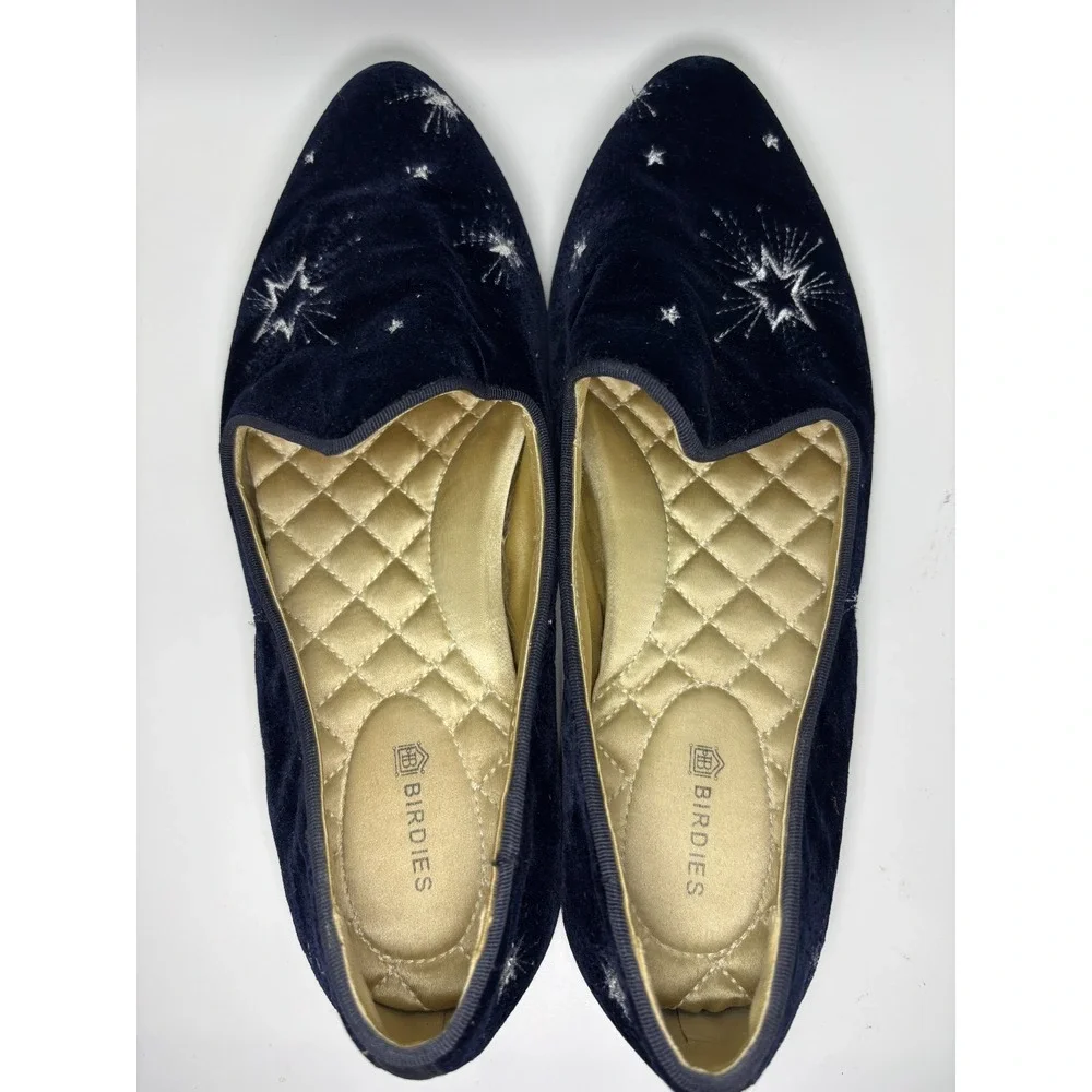 Birdies Starling Loafers "Twilight Star Velvet" Embroidered flatsSize 6.5 - Picture 3 of 9
